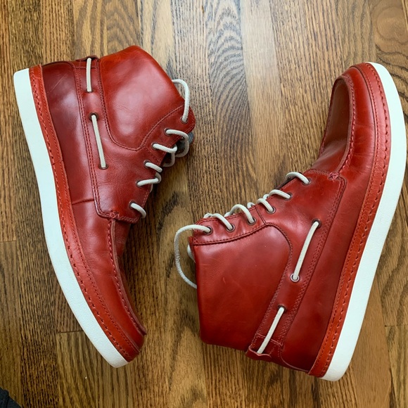 mens red leather boots